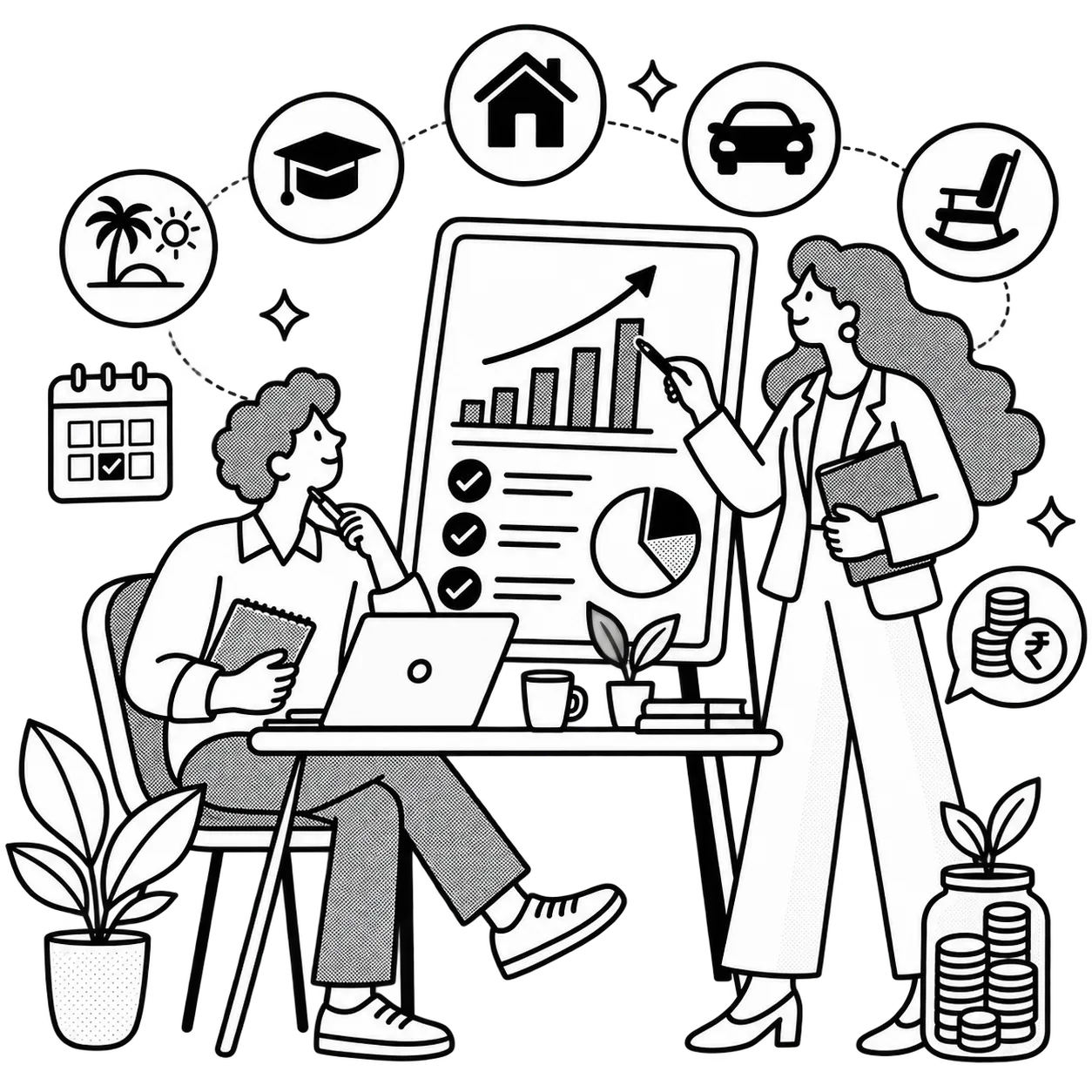 Illustration of employee financial planning benefits
