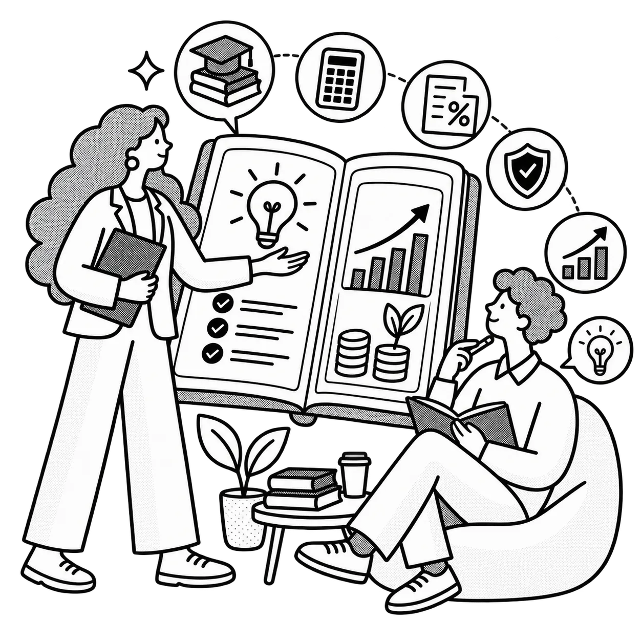 Illustration of financial education workshops