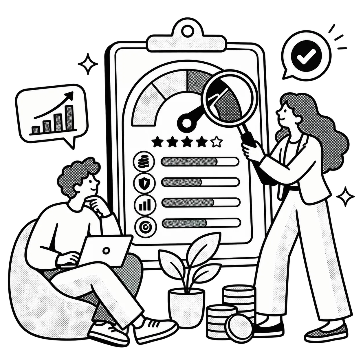 Illustration of a financial health score review