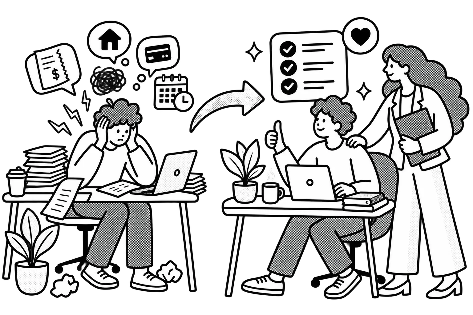 Illustration of HR leaders planning financial education
