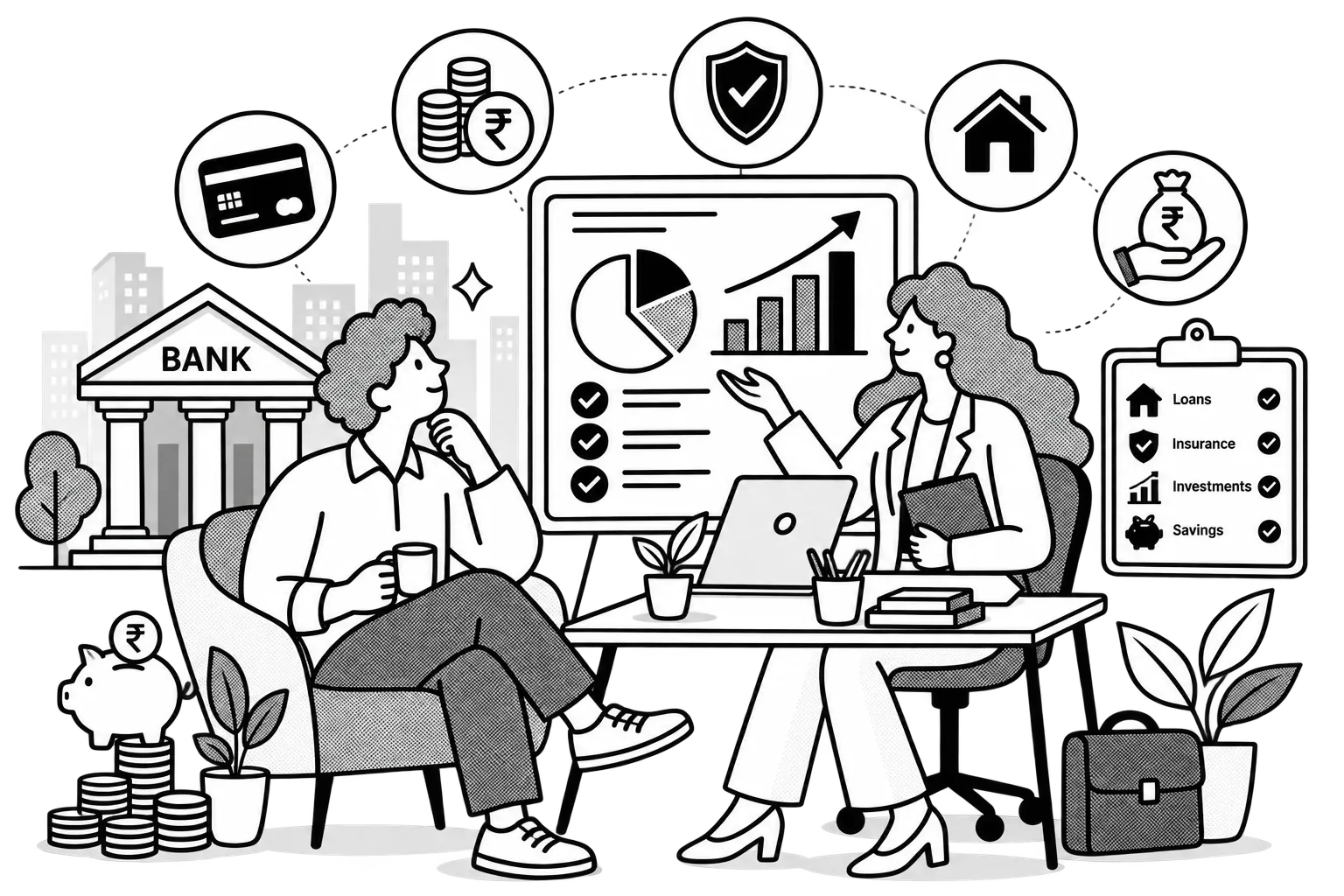 Illustration of financial literacy for BFSI employees