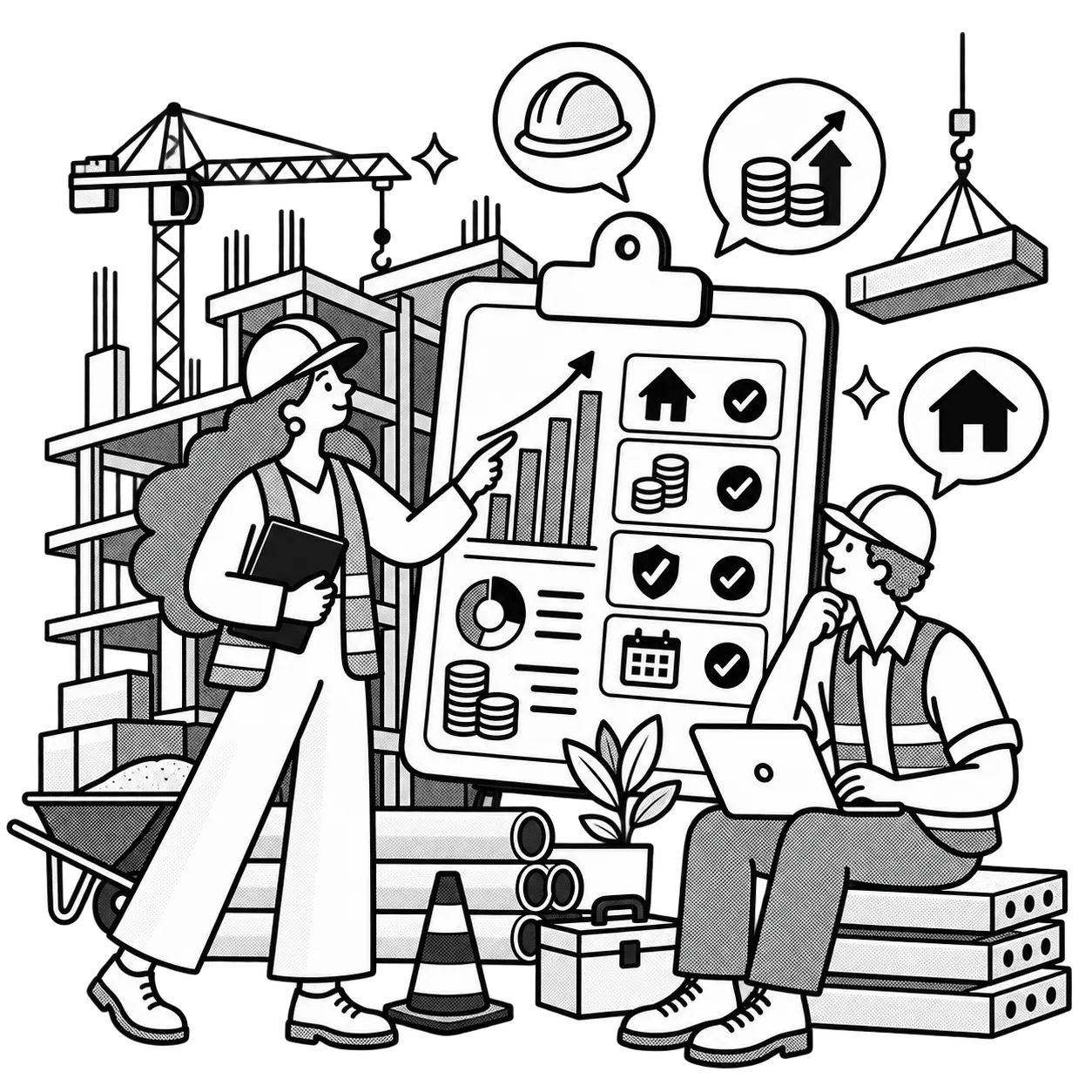 Illustration of financial literacy for construction employees