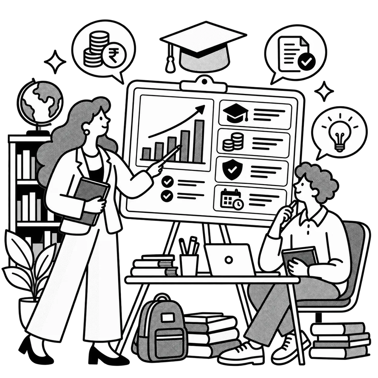 Illustration of financial literacy for education institutions