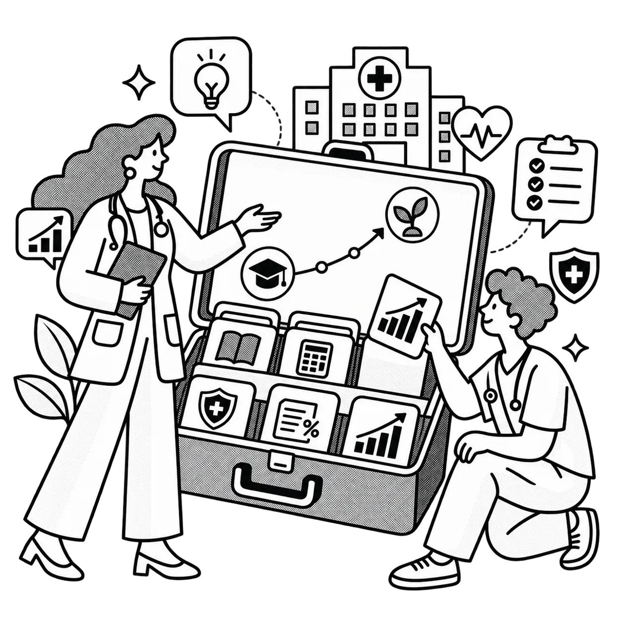 Illustration of financial literacy for healthcare employees