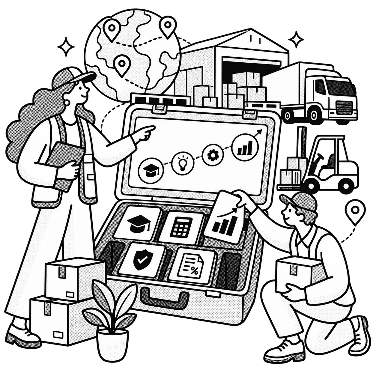 Illustration of financial literacy for logistics employees