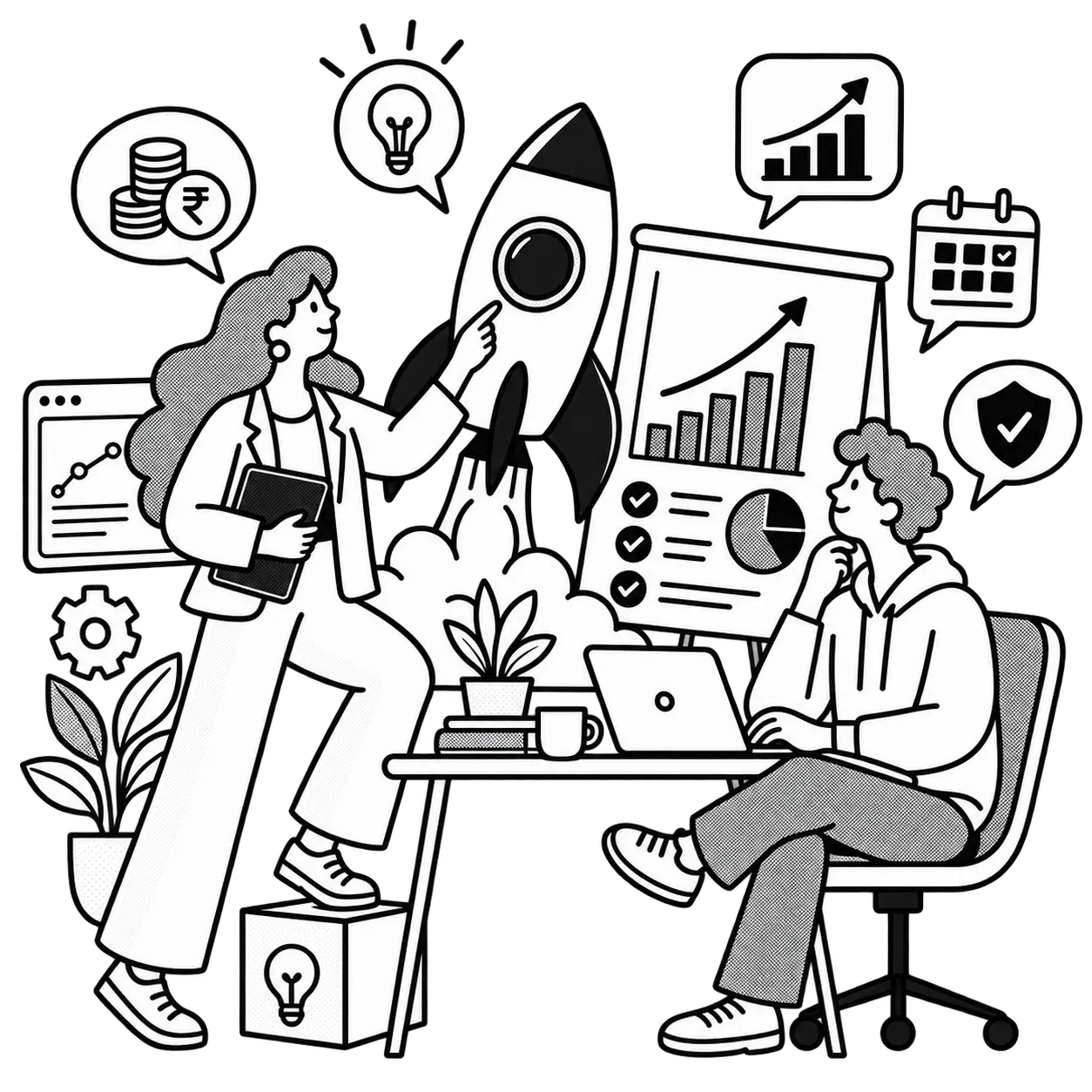 Illustration of financial wellness for startup employees