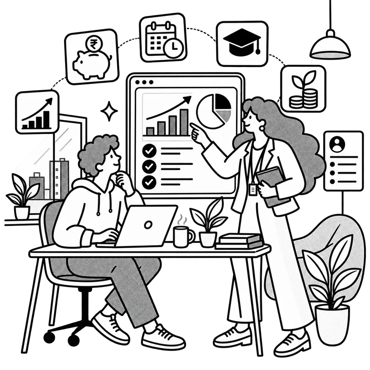 Illustration of financial literacy for technology employees