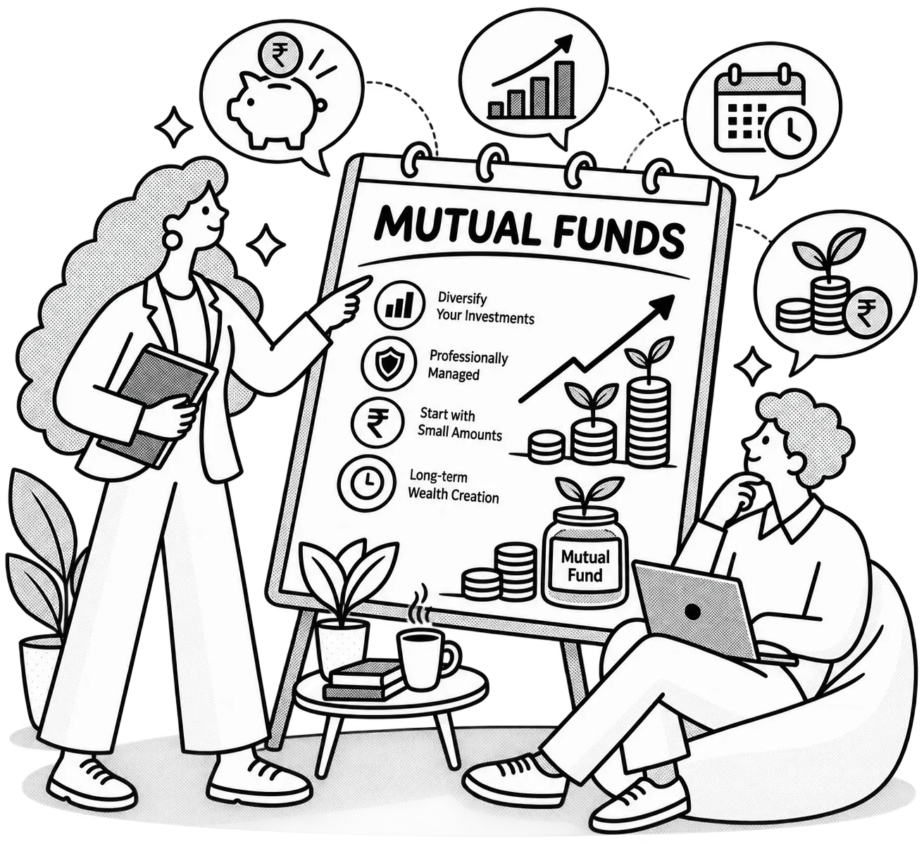 Illustration of mutual fund learning