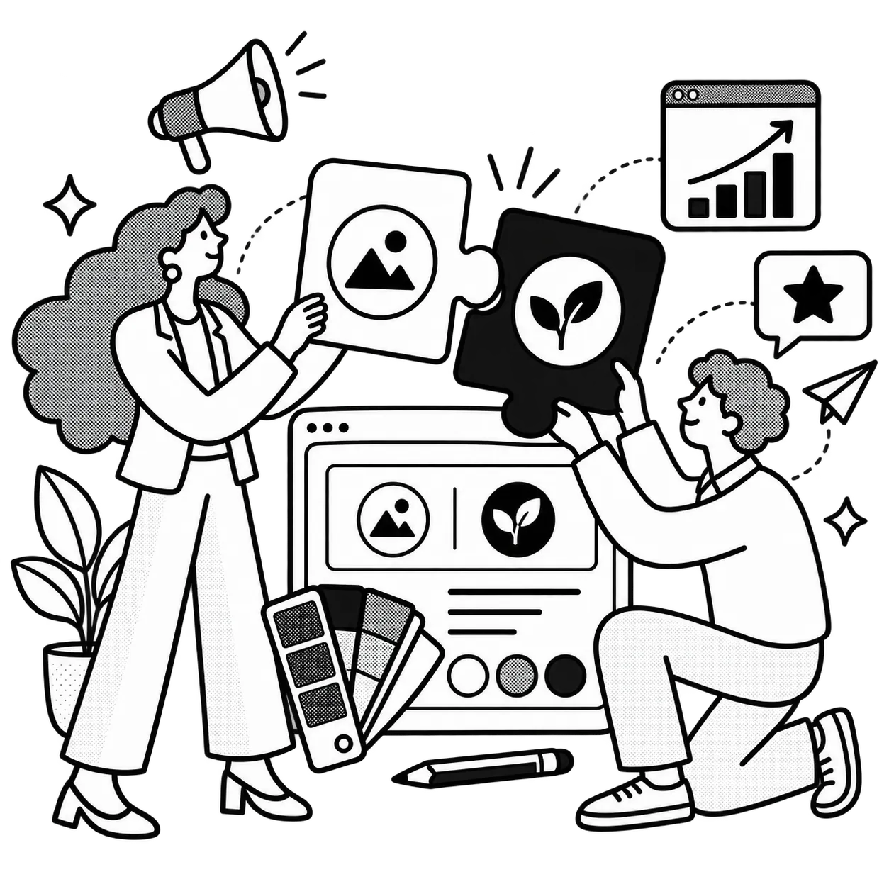 Illustration of a co-branded mutual fund experience