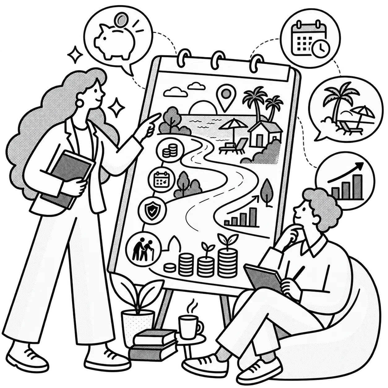 Illustration of retirement planning education