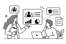 HR and Saventh reviewing a workforce dashboard together